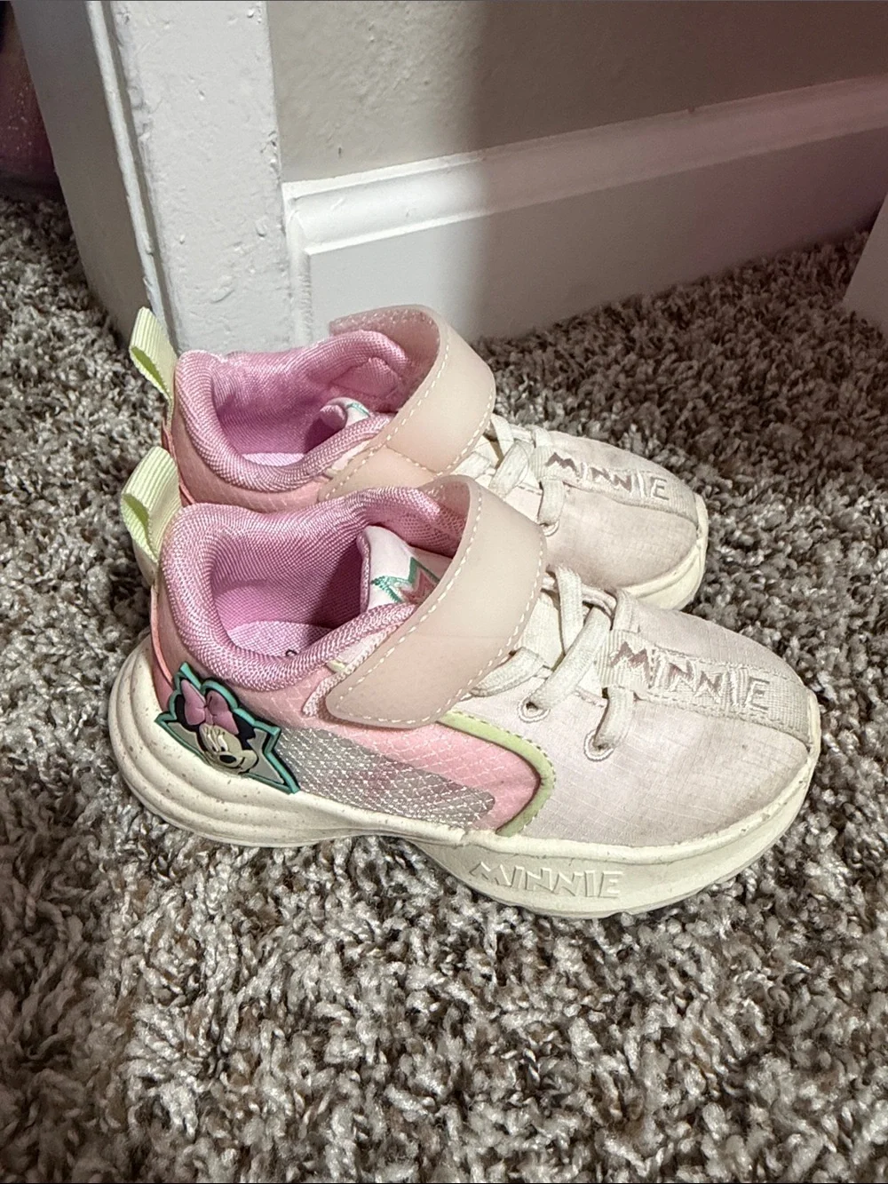 Toddler Zara Minnie Mouse Pink & Cream Sneakers